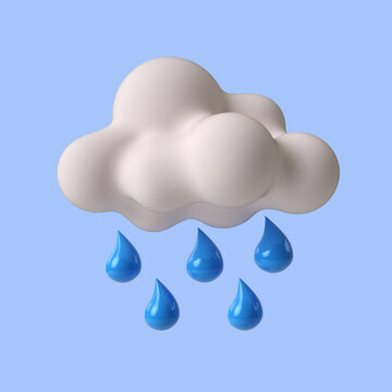 3d cloud and raindrop illustration