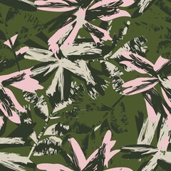 Floral Brush strokes Seamless Pattern Design