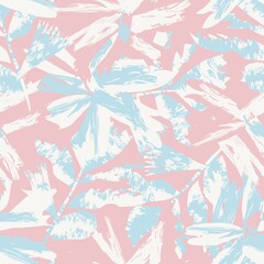 Floral Brush strokes Seamless Pattern Design