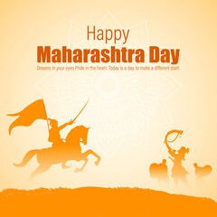 vector illustration for Maharashtra day written text means happy Maharashtra day
