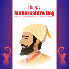 vector illustration for Maharashtra day written text means happy Maharashtra day