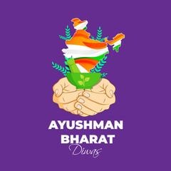 vector illustration for Aushman Bharat Diwas means blessed India day