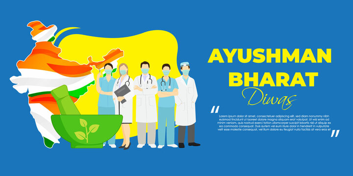 vector illustration for Aushman Bharat Diwas means blessed India day