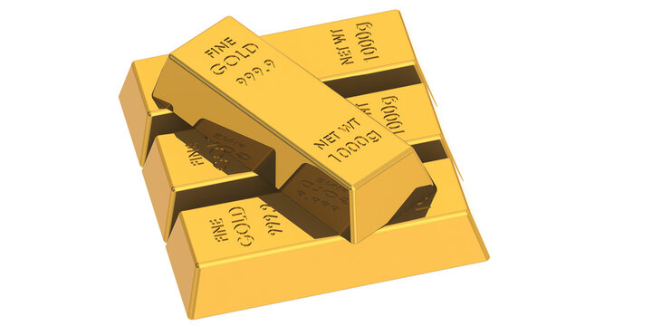 Gold bars isolated on white background