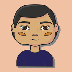 Homem menino cabelo preto fofinho