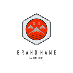 mountain logo template design vector for brand or company and other
