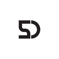 Letter S and D outline symbol simple logo vector