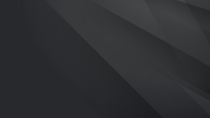 Dark black grey abstract background geometry shine and layer element vector for presentation design. Suit for business, corporate, institution, party, festive, seminar, and talks.