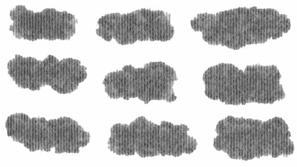 Set of black brush, paint, ink brush strokes, brushes, lines. Dirty artistic design elements. Vector illustration. Isolated on white background.