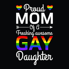 LGBTQ Proud Mom Of A Gay Daughter LGBTQ Ally Free Mom Hugs T-Shirt