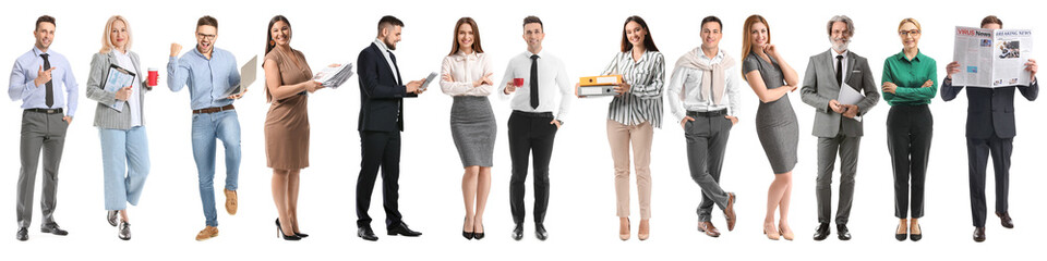 Obraz premium Set of many business people isolated on white