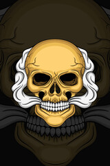 Skull with smoke vector illustration