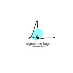 L m Lm initial letter handwriting and signature logo