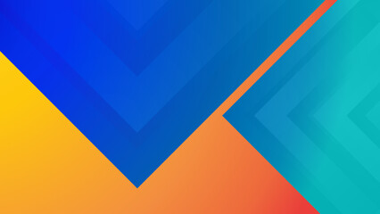 Abstract orange blue geometric light triangle line shape with futuristic concept presentation background
