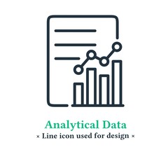 Data analysis line icon isolated on white background, vector illustration data analysis information symbol for web and mobile applications.