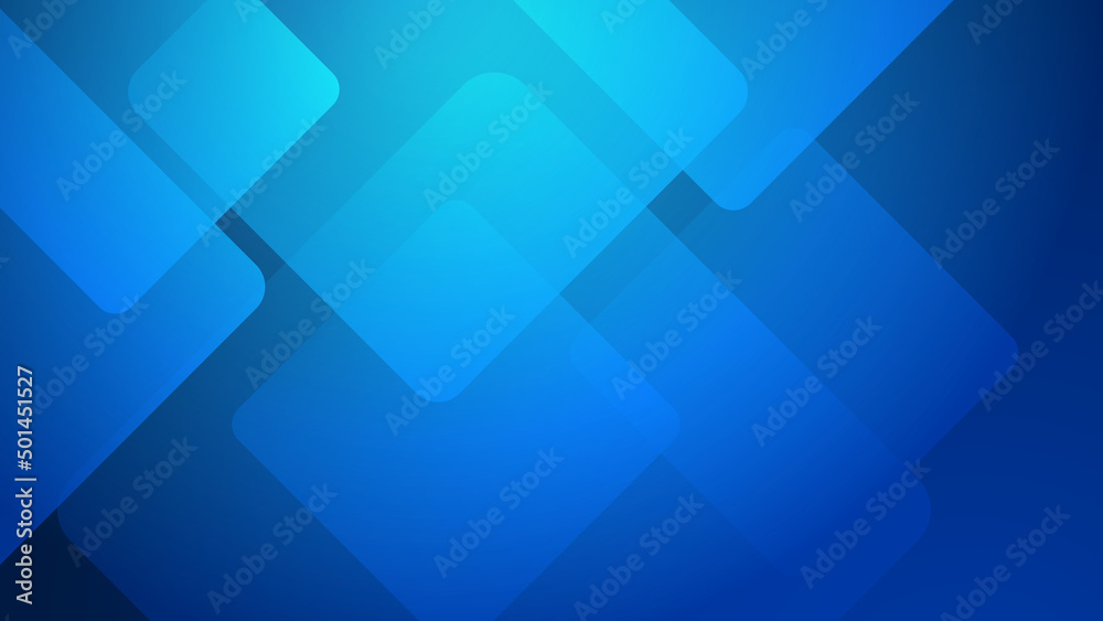 Wall mural modern blue square tech corporate abstract technology background. vector abstract graphic design ban