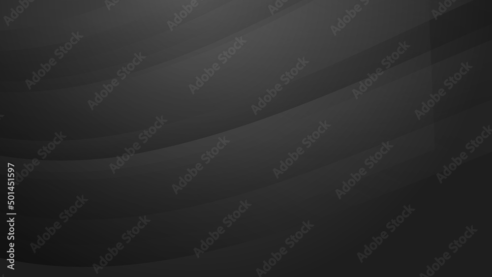 Wall mural abstract black wave 3d curve light silver technology background vector. modern diagonal presentation