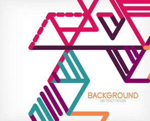 Naklejka premium Abstract background. Color lines on white background. Linear abstract composition. Techno or business concept for wallpaper, banner, background, landing page