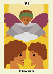minimalist tarot card 6 the lovers