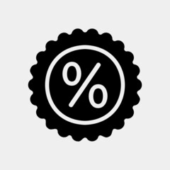 Discount icon in solid style, use for website mobile app presentation