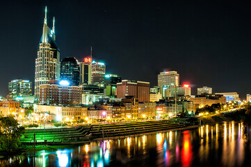 Downtown Nashville Sky Line At Night