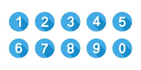 Numbers icon set on white background.