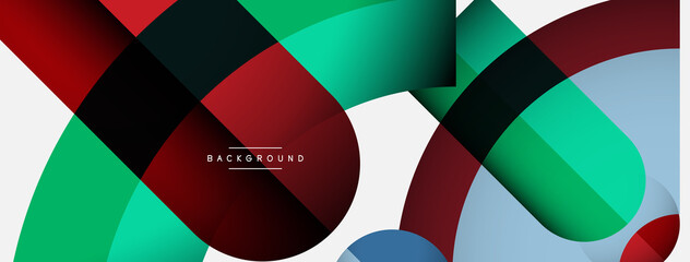 Obraz premium Trendy shapes, color minimal design composition, lines and shadows for wallpaper banner background or landing page