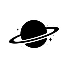 Saturn icon on white background.