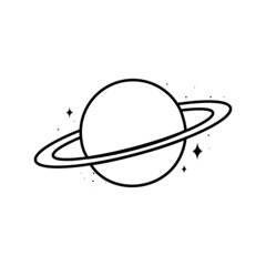 Saturn icon on white background.