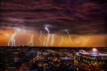 Lightning Over Denver Colorado