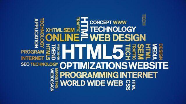 HTML5 animated tag word cloud;text design animation kinetic typography seamless loop.