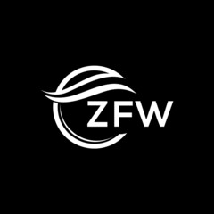 ZFW letter logo design on black background. ZFW  creative initials letter logo concept. ZFW letter design.
