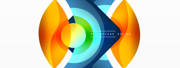 Creative geometric wallpaper. Minimal abstract background. Circle wave and round shapes composition vector illustration for wallpaper banner background or landing page