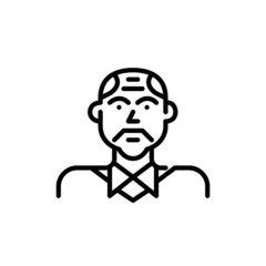 Working professional middle-aged man. Pixel perfect, editable stroke icon
