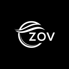 ZOV letter logo design on black background. ZOV  creative initials letter logo concept. ZOV letter design.
