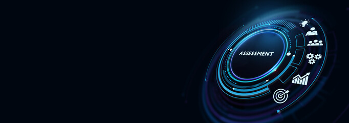 Business, Technology, Internet and network concept. Assessment analysis evaluation measure.  3d illustration