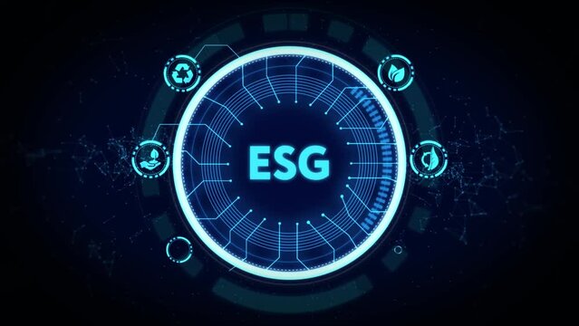 ESG Environmental Social Governance concept. Technology, Internet and network concept.