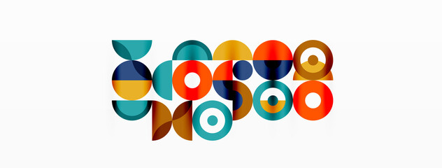 Colorful circle abstract background. Minimal geometric template for wallpaper, banner, presentation