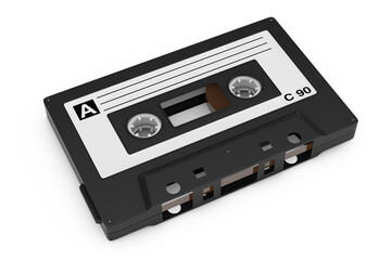Old Vintage Audio Cassette Tape. 3d Rendering
