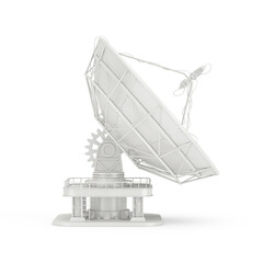 Big Satellite Dish Antenna Radar. 3d Rendering