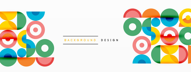 Colorful circle abstract background. Minimal geometric template for wallpaper, banner, presentation
