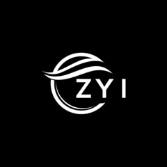 ZYI letter logo design on black background. ZYI  creative initials letter logo concept. ZYI letter design.
