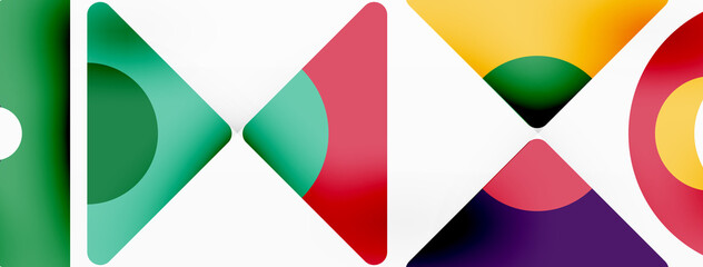 Creative geometric wallpaper. Minimal abstract background. Triangles and circles composition vector illustration for wallpaper banner background or landing page