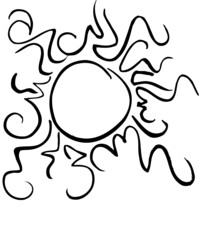 illustration of the sun tribal style