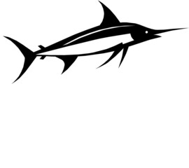 silhouette of a swordfish