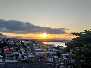 Fototapeta premium sunset over the city