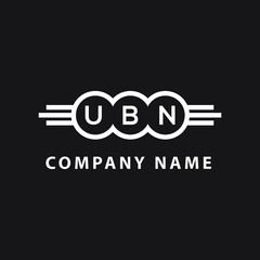 UBN letter logo design on black background. UBN  creative initials letter logo concept. UBN letter design.
