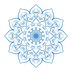 Arabesque patterned, mandala ornament, outline, doodle, hand-drawn illustration. henna tattoo style.
