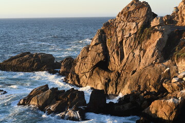 rocky coast at sunset