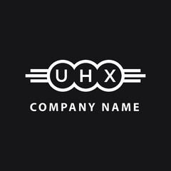 UHX letter logo design on black background. UHX  creative initials letter logo concept. UHX letter design.
